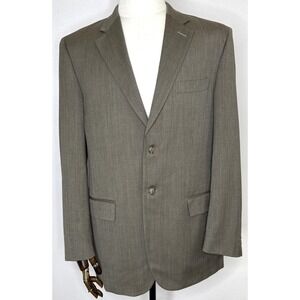 Principe Wool Cashmere Blazer Men 42R Light Brown Herringbone 2 Button Italy
